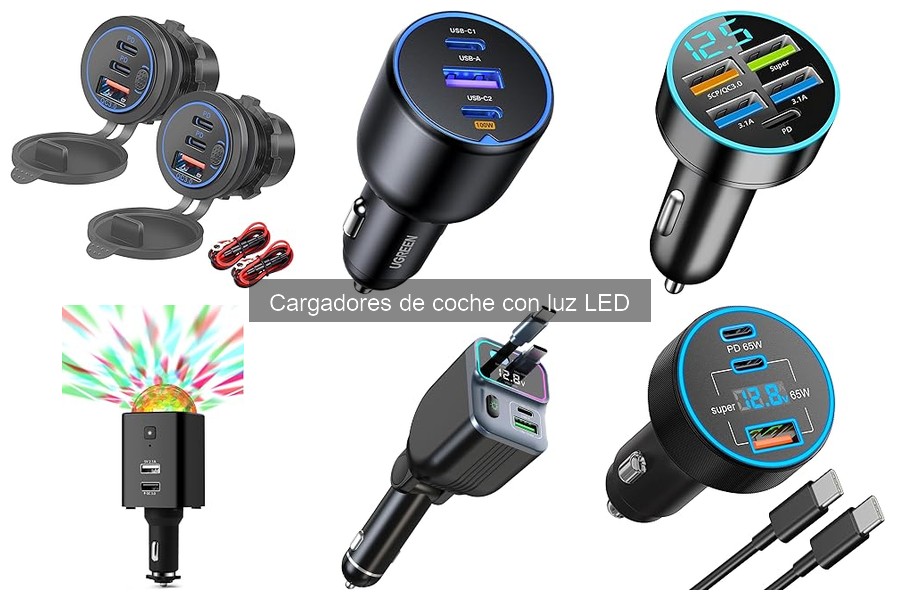 Comparativa de cargadores de coche con luz LED: marcas y precios