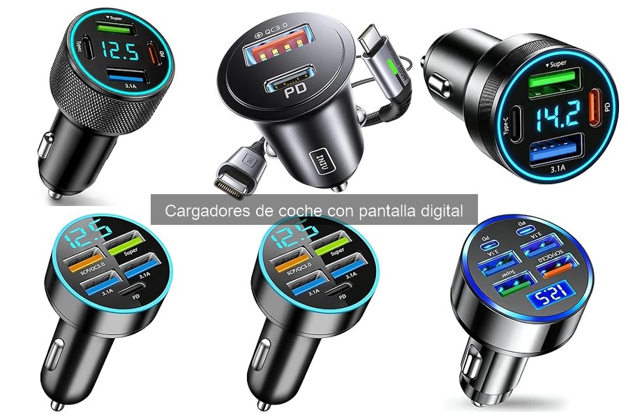 Comparativa de Cargadores de Coche: Con y Sin Pantalla Digital