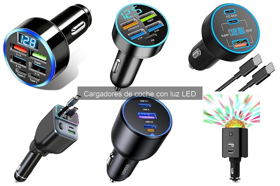 Mejores accesorios para cargadores de coche con luz LED