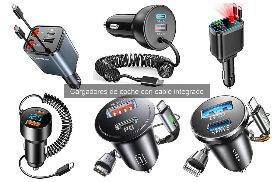 Mejores cargadores de coche con cable integrado para viajes largos