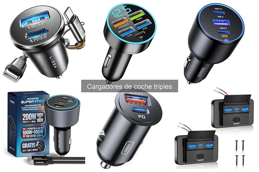 Mejores cargadores de coche triples para viajes largos