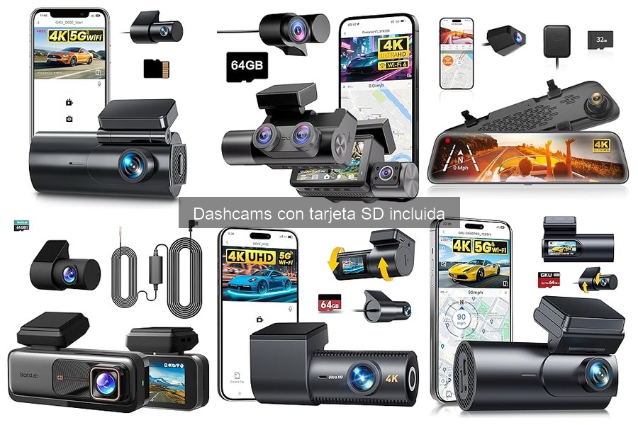 Opiniones sobre Dashcams con Tarjeta SD: GKU, 3 Canales y BOTSLAB