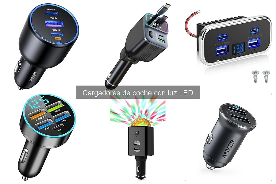 ¿Qué son los cargadores de coche con luz LED?