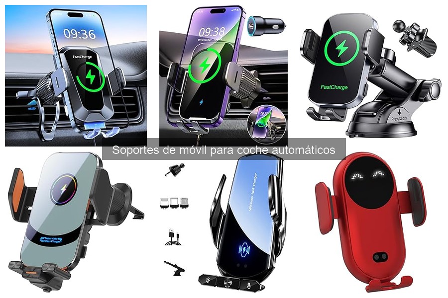 Soportes de Móvil Automáticos con Carga Inalámbrica para Coche