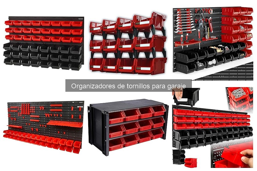 Tipos de organizadores de tornillos para garaje y taller